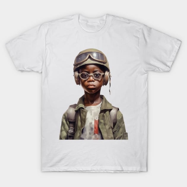 Military Minded Street Soldier Urban Warrior Black Boy T-Shirt by Unboxed Mind of J.A.Y LLC 